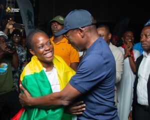 Patrice Talon au Palais des Congrès pour soutenir l’Amazone en Cheffe Keith Sonon